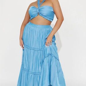 Jonelle Maxi Skirt Set - Blue